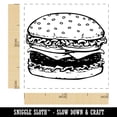 thumbnail image 2 of Delicious Hamburger Cheeseburger American Fast Food Self-Inking Rubber Stamp Ink Stamper - Blue Ink - Small 1 Inch, 2 of 7