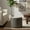 Sandy Natural/Ebony, variant on Simpli Home Larissa 18 inch Wide Round Pouf Ottoman, Sandy Natural and Ebony Jute