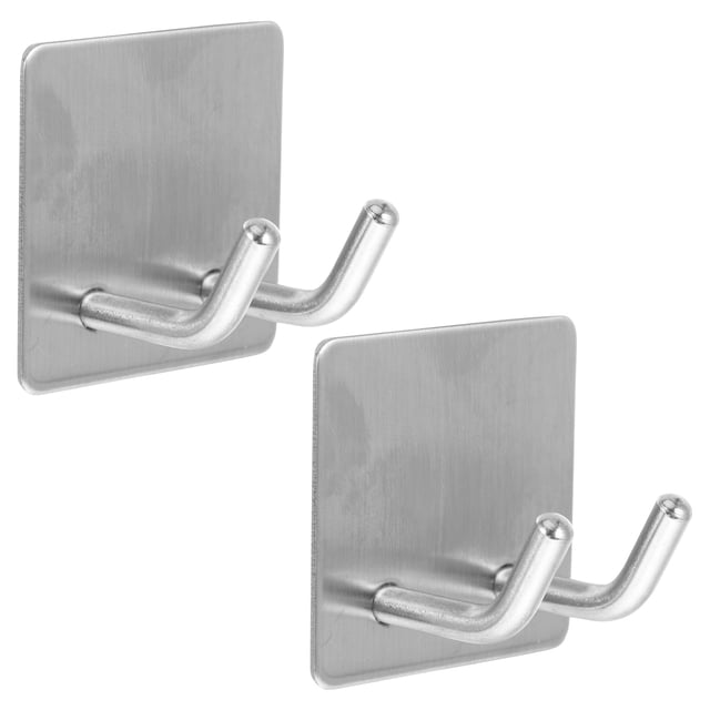 GOOHOCHY 2 ganchos adhesivos fuertes de acero inoxidable ganchos traseros para puerta sin rastro para el hogar