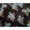 thumbnail image 4 of oneOone Silk Tabby Fabric Leaves & Floral Block Printed Fabric 1 Yard 42 Inch Wide, 4 of 4