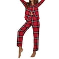 thumbnail image 2 of xiaxaixu Ensemble de Pyjama pour Femmes, Col Rabattu, Manches Longues, Chemises et Pantalons, 2 Pcs, 2 of 6
