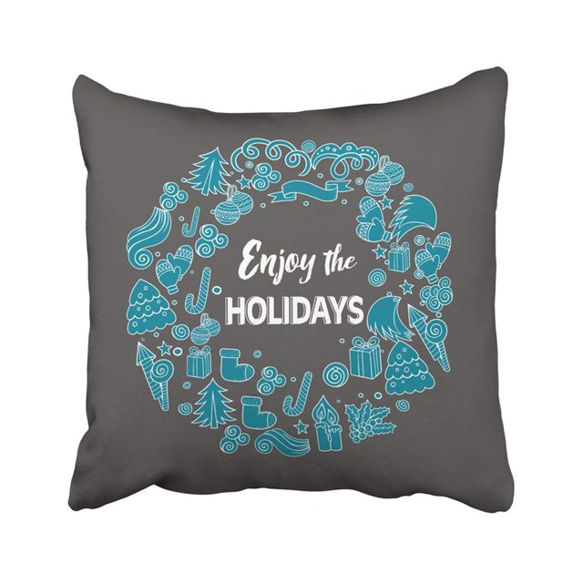 Funda de Almohada ABPHQTO Caligrafia Roja Felices Vacaciones 45x45 cm