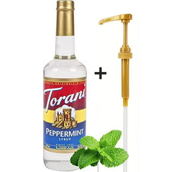 Torani Syrup, Peppermint, 25.4 Ounces   Gold Syrup Pump