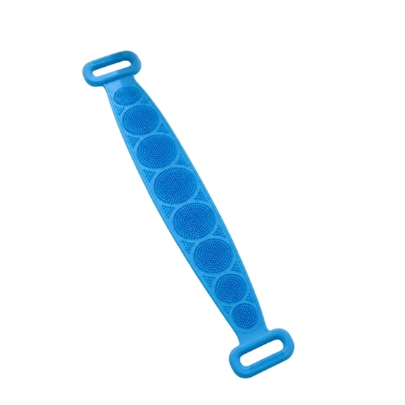 Double-Sided Silicone Back Scrubber, Exfoliating Body Brush Strap, Body Brush for Showering, Flexible Silicone Body Brushes, Blue