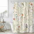 thumbnail image 6 of Spring Floral Shower Curtain Set - 72" x 78" Washable Bathtub Curtain with 12 Hooks, Summer Birds Botanical Country Pastoral Waterproof Fabric Stall Shower Curtains for Bathroom/Bathtub Décor, 6 of 6