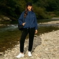 thumbnail image 5 of Lnmiateer Women Lightweight Waterproof Hooded Rain Jacket Zip Up Windbreaker With Pockets Packable Coat For Hiking Travel Outdoor Sports, 5 of 9