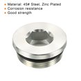 thumbnail image 4 of Uxcell G1-1/2 Internal Hex Head Pipe Fitting Plug, Male Thread 45# Steel Socket Plug with Sealing Ring, 4 of 5