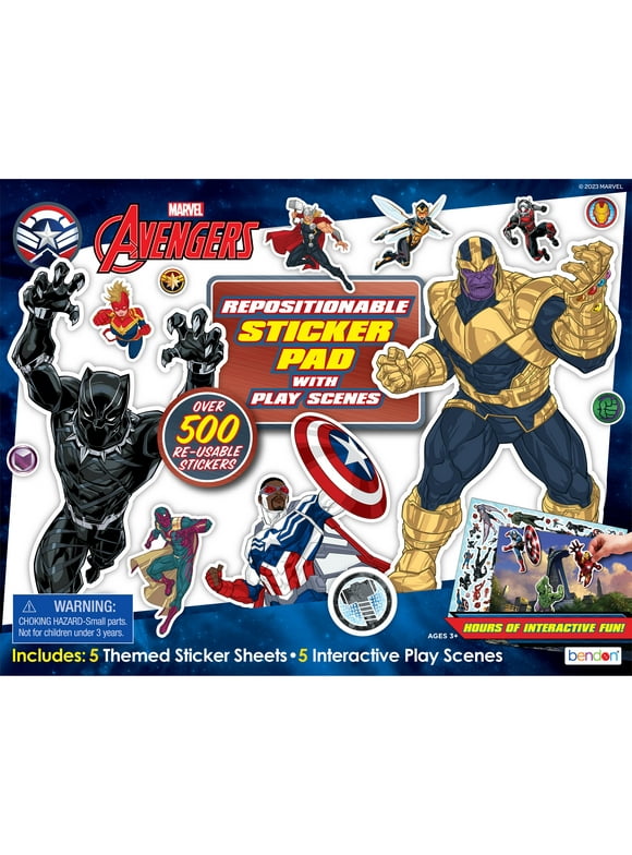 Marvel Avengers Sticker Pad, Over 500 Stickers, 5 Play Scene Pages, Paperback