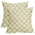 thumbnail image 2 of Floral Throw Pillow Covers 18 X 18 Inch, Spring Plant Print Linen Cushion Case for Living Room Sofa Couch, Easter Decoration Flower Pillow Sham for Home Decor Home Bedroom Easter Decorations 1pcs A, 2 of 7