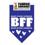 BFF (Best Furry Friend) Dog Bandana (One Size Fits Most for Medium to Large Dogs, Royal (Best Medium Sized Indoor Dogs)