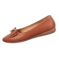 thumbnail image 2 of IEMIEMIEM Women's Leather Flats Comfortable Pointe Toe Slip On Flats Soft Work Flats 2026 Fashion Mary Jane Flats Light Brown 7 Wide, 2 of 7