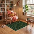 thumbnail image 3 of ODIKA 3'x5' Ultra-Soft Throw Mat, Festive Botanical Vine Border Circle Classroom Round Rings Leaves Playful None Washable, Bare feet friendly, Easy Care Indoor rug for Bedside, Vanity, 3 of 7