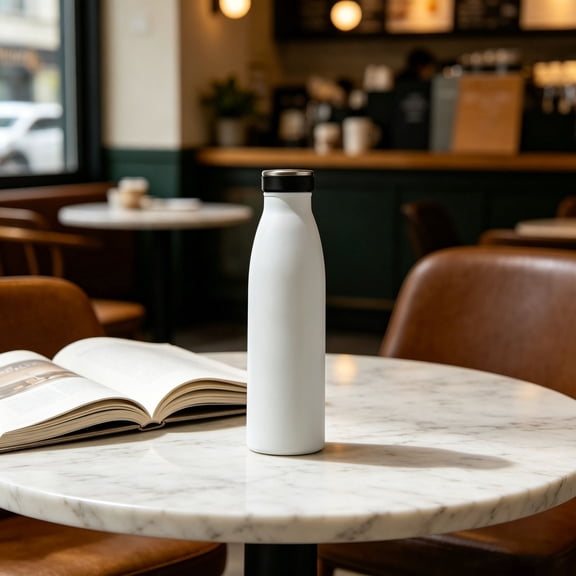 XINGXIANG-1pc Stainless Steel Vacuum Insulated Bottle, Leakproof Water Flask, Portable Metal Tumbler for Coffee, Tea, Outdoor Activities (White)
