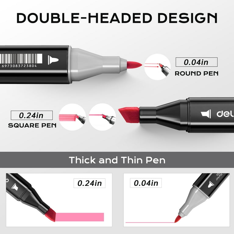 Deli 80 Colors Professional Sketch Marker Pen Double Head Art Oily