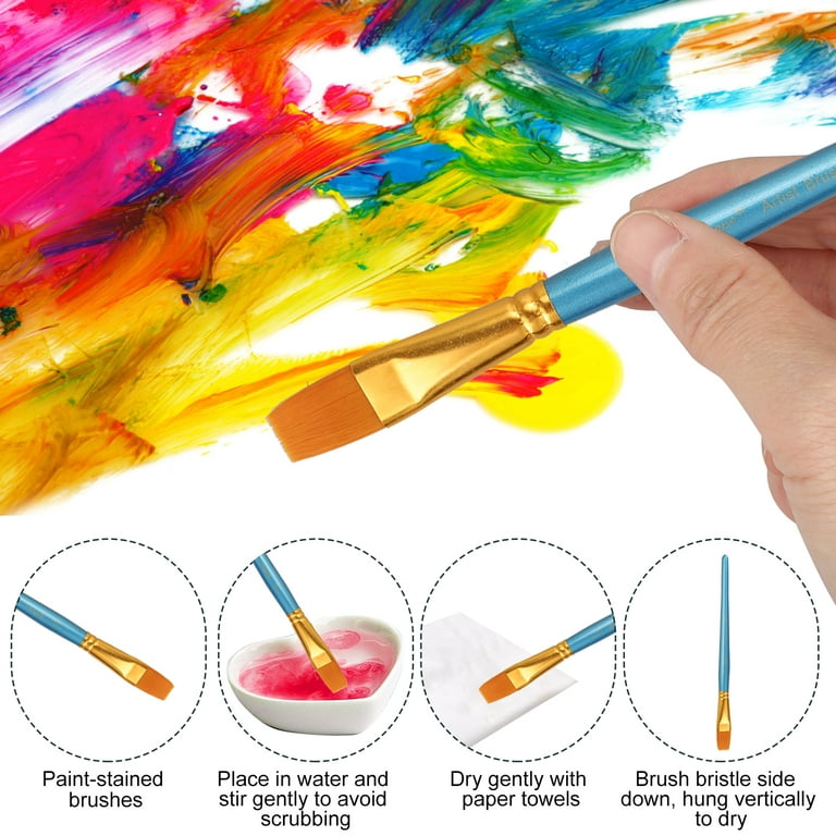 Detail Paint Brush Set - 12 Miniature Brushes for Art Painting - Acrylic Watercolor Oil