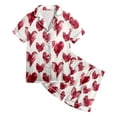 thumbnail image 4 of Zshosam Pjs for Girls Girls Pajamas Set Bow Satin Sleepwear Short Sleeve Jammies for Kids Button-Down Nightwear Size 8T 9T,(Wine 8-9 Years), 4 of 4