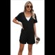 thumbnail image 2 of Mono de Verano de Corta para Mujer, Holgado, Informal, con Cuello en V, Pantalones Cortos, Elegante, Cómodo, con Bolsillos, Negro, Talla M, 2 of 8