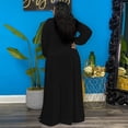 thumbnail image 3 of AURA Women Plus Size Fall Maxi Dress Long Sleeve V Neck Solid Color Casual Street Dress, 3 of 4