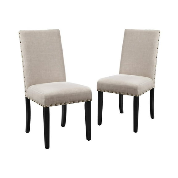 New Classic Furniture Crispin 19" Fabric Dining Chairs in Beige (Set of 2)