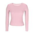 thumbnail image 6 of Wenyuyu Womens Long Sleeve Shirts Scoop Neck Ribbed Basic Tops Casual Slim Fitted Thermal Undershirt Soft Layering Tees Shirt, 6 of 8