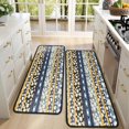 thumbnail image 4 of Kitchen Rugs Sets Of 2,Blue Pioneer Flower Striped Pattern Anti Fatigue Kitchen Mat Rugs Non Slip Washable,Decorative Kitchen Floor Mats for Kitchen,Sink,Laundry,17"x47"+17"x47", 4 of 5