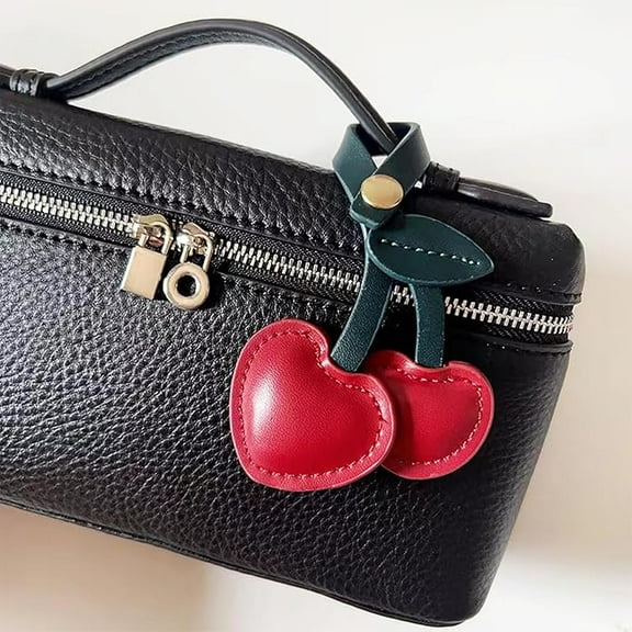 Women Cute Cherry Charm for Purse Handbags Bag Accessories PU Key Charms