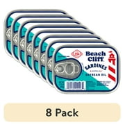 (8 pack) Beach Cliff Sardines in Soybean Oil, 3.75 oz Can, Shelf Stable Canned Wild Caught Sardine, High in Protein