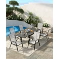 thumbnail image 2 of Yiwa Portable Folding Patio Dining Chairs, 4-Pack with Armrests, Metal Frame for Backyard, Outdoor Use(Only 4 Chairs), 2 of 7