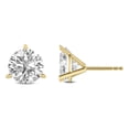 thumbnail image 2 of 0.75 CTW Martini-Set Round Lab Grown Diamond Solitaire Stud Pushback Earrings in 14K Yellow Gold (E-F, VS1-VS2), 2 of 3