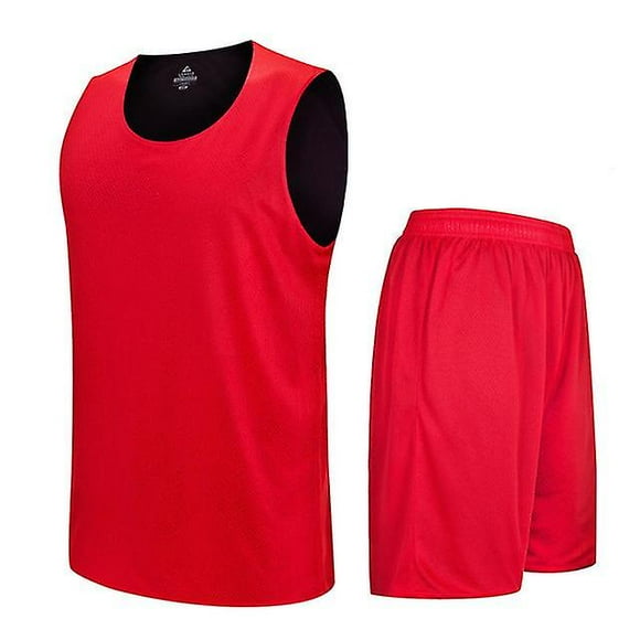 Double-side Design Basketball Jersey Sets Uniforms Diy Customized Sports Clothing Breathable Youth Training Basketball Jerseys Xl Red Black