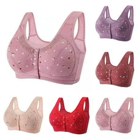 Fesfesfes Bras for Women Wireless Ladies Front Closure Bras Comfortable Lace Breathable Bra Underwear Bras Sport Bras