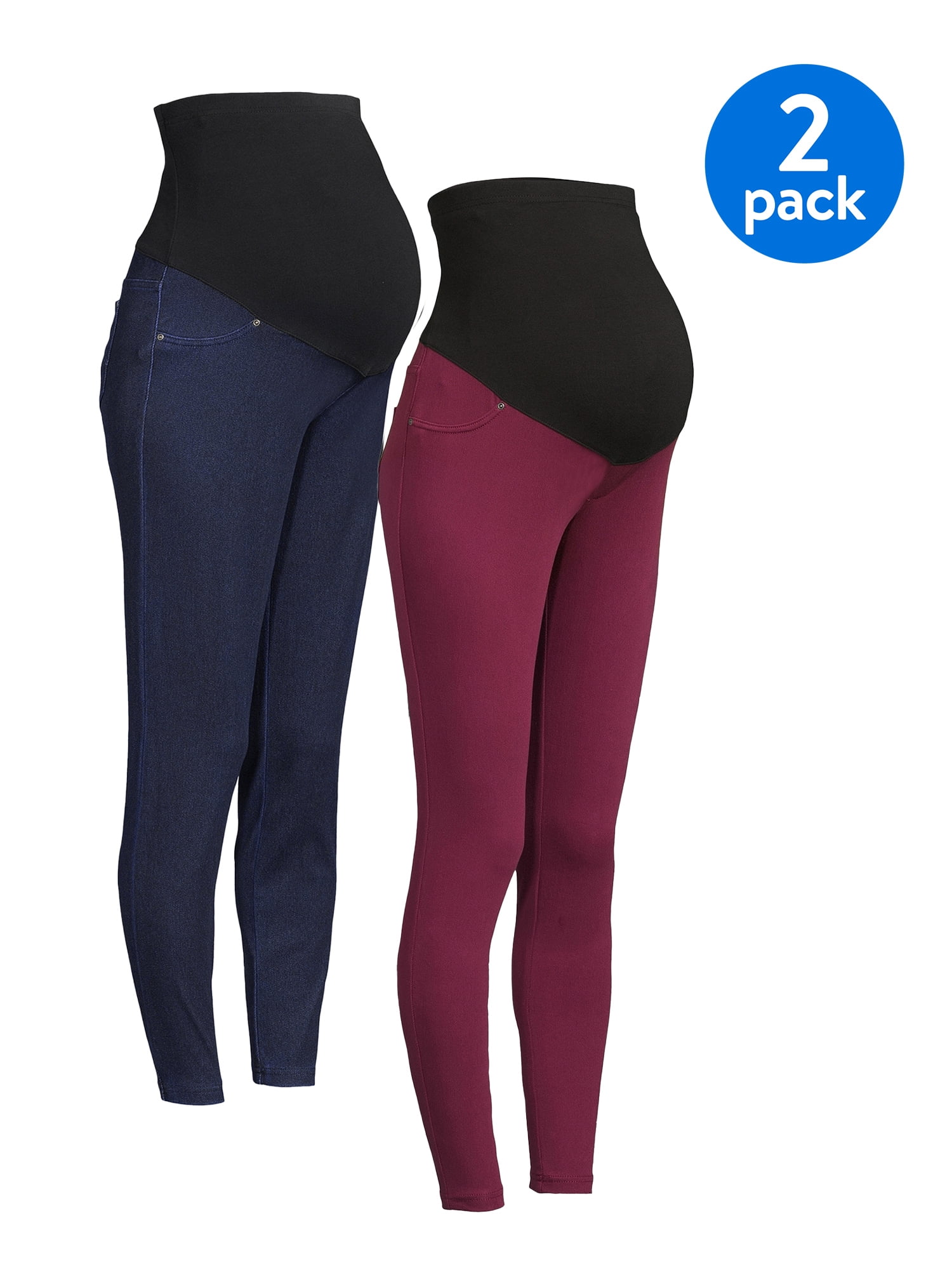 Time and Tru Women’s Maternity Jeggings, 2Pack