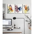 thumbnail image 6 of Butterfly Wall Decor - Colorful Butterfly Canvas Wall Art for Girls Bedroom Modren Butterfly Nursery Decor Posters Artwork Bathroom Home Decorations 12" X 16" X 3 Pieces, 6 of 6