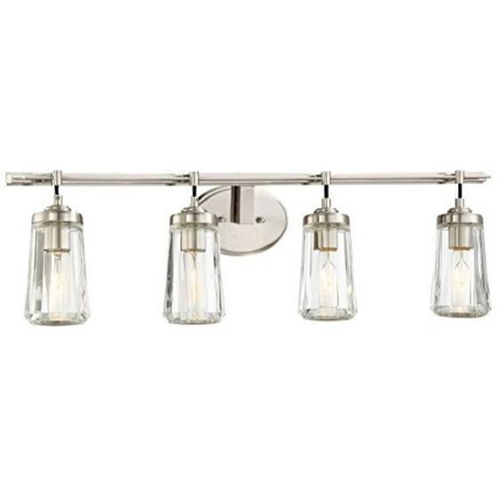 Minka Lavery Wall Light Fixtures 2304 84 Poleis Bath Vanity Lighting 4 240 Watts Brushed Nickel