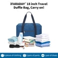 thumbnail image 5 of IFARADAY Durable Lockable Weekender Travel Bag with Compartments, Airline Approved Personal Item, 18x7x13.5, Blue, 5 of 5