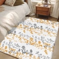 thumbnail image 4 of Area Rugs for Living Room Bedroom, Yellow Grey Botanical 4'x6' Rug Washable Carpet Runner Indoor Outdoor, Spring Floral Summer Farmhouse Non Slip Accent Floor Mats Rug for Kitchen, Office, 4 of 8