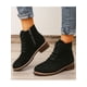 thumbnail image 4 of UKAP Botas para mujer Botas de combate Botines de tobillo impermeables con cordones botas bajas botas de tacón bajo, 4 of 5