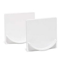 Adherion Extra-Large Adhesive Shower Curtain Rod Holder | Rod Retainer XL | No Drilling | Stick On | 3M Adhesive | Shower Curtain Rod Not Included | White |