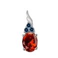 thumbnail image 5 of AoneJewelry 1.35 Cttw Oval Garnet & Blue Diamond Pendant Necklace in 14k White Gold, 5 of 5