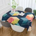 thumbnail image 2 of Yayeee Tablecloths 60" x 108" Rectangle Wrinkle Resistant Party Table Cover, Blue Cubes, 2 of 8