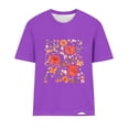 thumbnail image 4 of Tops Cortos para las Mujeres Blusas Impresas Manga Corta Cuello Redondo, Tops de Blusa para las Mujeres Primavera Verano Casual, 4 of 4