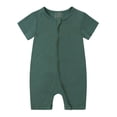 thumbnail image 2 of Emy Dola Baby Boys Girls Bamboo Viscose Pajamas 2 Way Zipper Short Sleeve Romper Jumpsuit Solid Sleeper and Play 3-24 Months, 2 of 10
