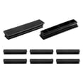 thumbnail image 1 of Uxcell 8 Pcs 4 x 3/4 Inch Tapones de extremo de tubo rectangular para postes de metal, patas de silla, mesa, estanterías, negro, 1 of 6