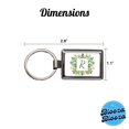 thumbnail image 3 of Letter R Initial Monogram Frame Leaf Metal Rectangle Keychain, 3 of 7