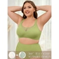thumbnail image 3 of Chiclily Women's Wireless Bras Comfort Everyday Full Coverage Bra Green 2XL Supportive T-Shirt Bra, 3 of 8