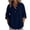 Navy, variant on jobturf Long Sleeve Cotton Linen Tops for Women Collared V Neck Henley Shirts Spring Fall Loose Fit Casual Blouses S-2XL