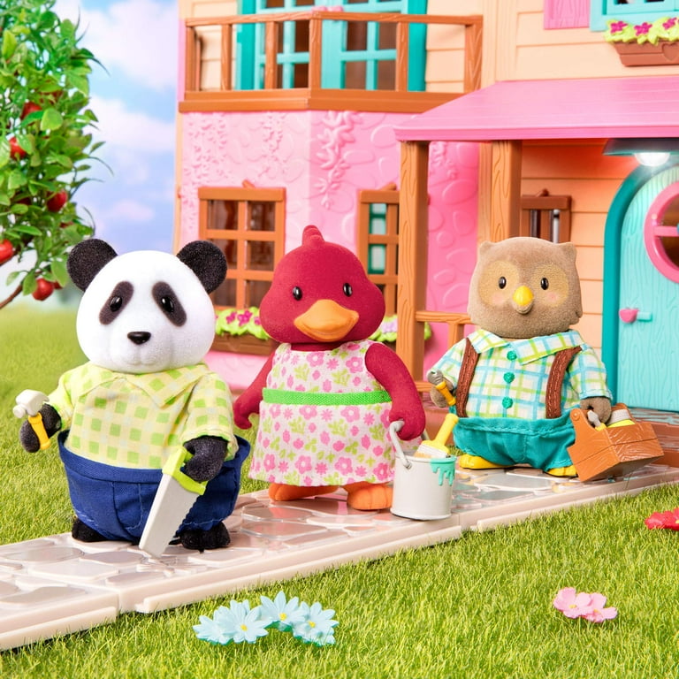 Li'l Woodzeez Skyhoppers Panda Family Set with Storybook