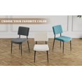 thumbnail image 6 of Modern Beige simple dining chair Fabric Upholstered Chairs home bedroom stool back dressing chair black metal legs(set of 2), 6 of 17