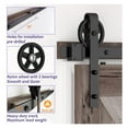 thumbnail image 4 of Heavy Duty Sliding Barn Door Hardware Kit With Big-Rollers 8-20FT Black Steel Track Roller Set For Two Door Smoothly ,Long Lasting, 4 of 6