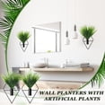thumbnail image 5 of 2 Pcs Hanging Planters with Artificial Plants Metal Hanging Vase Indoor Plants Holder Modern Geometric Wall Decor for Home Living Room Office(Black,Aquatic Plant), 5 of 6